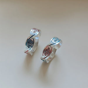 Silver Colourful DNA Muslim Band Boho Midi Band Dainty Adjustable Toe Ring — Boho Jewellery UK | The Colourful Aura