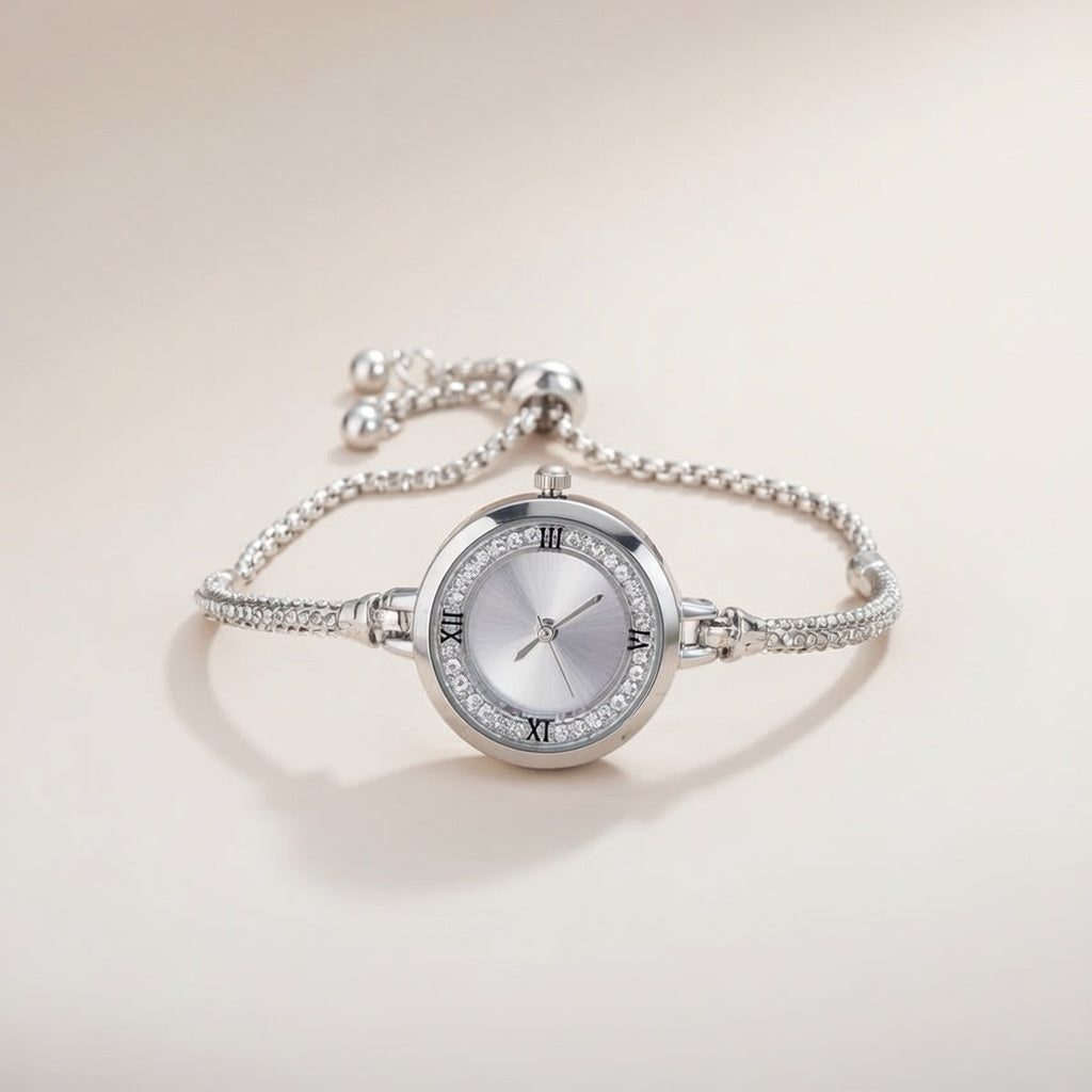 Stainless Steel Gold and Silver Bangle Adjustable Bracelet Wrist Watch — Boho Jewellery UK | The Colourful Aura