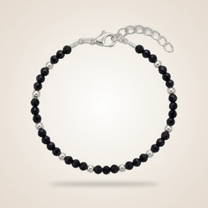 Baby/Kids Nazaria Black Beaded Silver Bracelet/Anklet — Boho Jewellery UK | The Colourful Aura