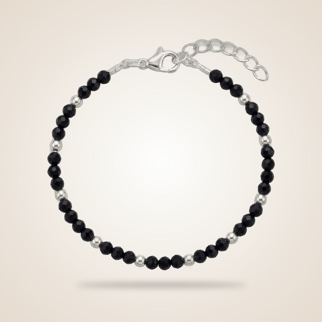 Baby/Kids Nazaria Black Beaded Silver Bracelet/Anklet — Boho Jewellery UK | The Colourful Aura
