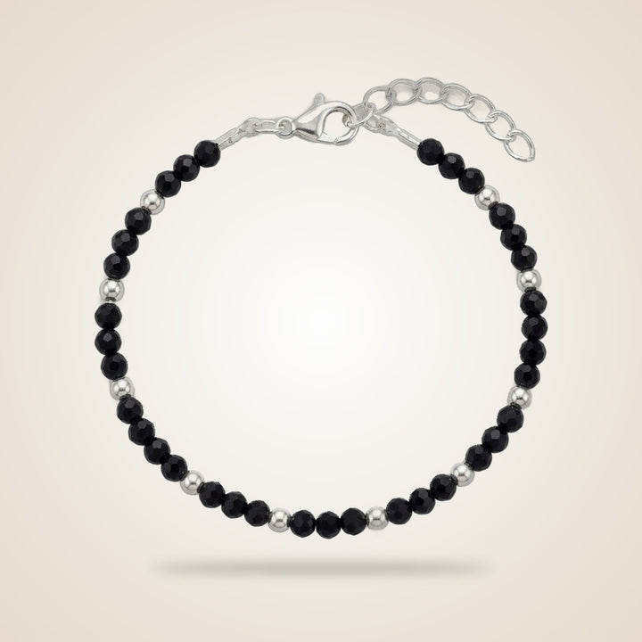 Baby/Kids Nazaria Black Beaded Silver Bracelet/Anklet — Boho Jewellery UK | The Colourful Aura