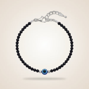 Kids Nazaria Evil Eye Black Beaded Bracelet/Anklet — Boho Jewellery UK | The Colourful Aura