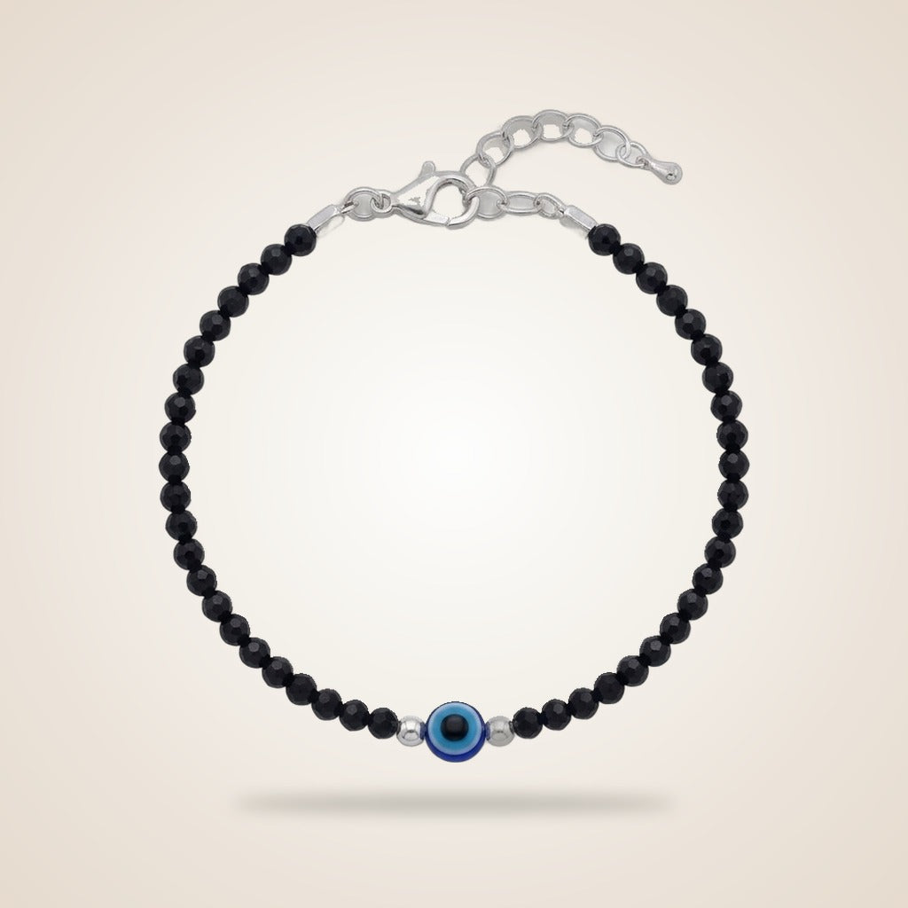 Kids Nazaria Evil Eye Black Beaded Bracelet/Anklet — Boho Jewellery UK | The Colourful Aura