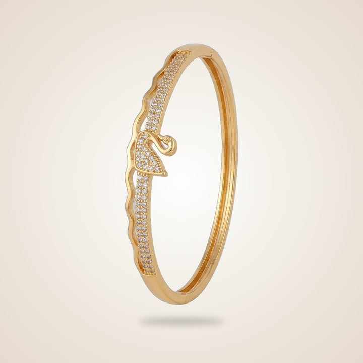 Brass Swan Zircon Lightweight Ethnic Stacking Wedding Cuff Bangle — Boho Jewellery UK | The Colourful Aura