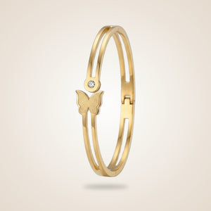 Butterfly Zircon Animal Themed Slim Magnetic Design Bangle Bracelet — Boho Jewellery UK | The Colourful Aura