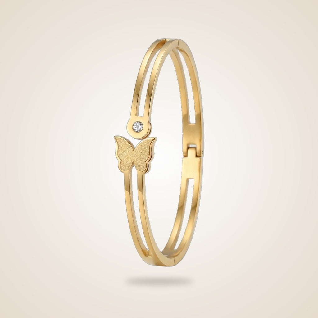 Butterfly Zircon Animal Themed Slim Magnetic Design Bangle Bracelet — Boho Jewellery UK | The Colourful Aura