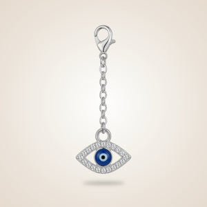 Dainty Silver Evil Eye Zircon IWatch Strap Dangle Jewellery Charm | Boho Jewellery UK | The Colourful Aura