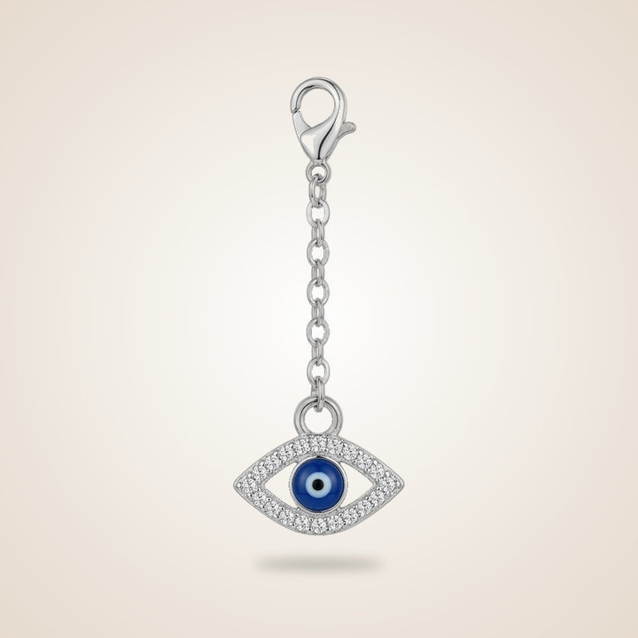 Dainty Silver Evil Eye Zircon IWatch Strap Dangle Jewellery Charm | Boho Jewellery UK | The Colourful Aura