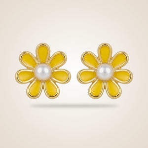 Stainless Steel Colourful Daisy Summer Floral Sun Flower Minimalist Stud Earring — Boho Jewellery UK | The Colourful Aura