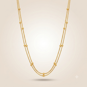 Double Strand 18k Gold Plated Satellite Chain Necklace — Boho Jewellery UK | The Colourful Aura