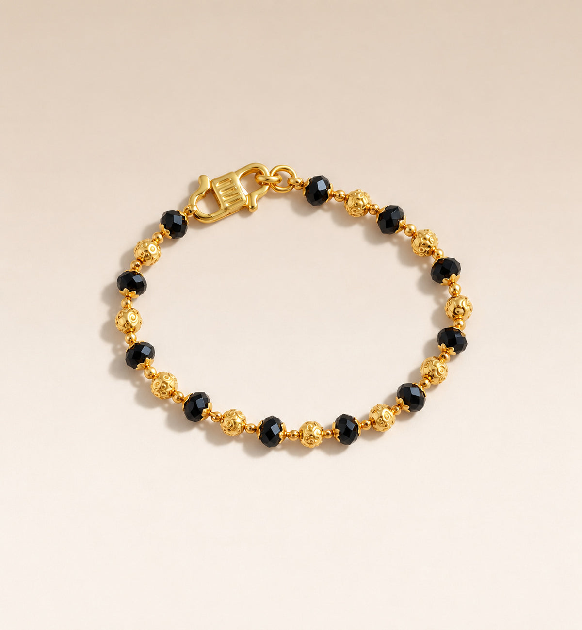 Gold & Black Beaded Baby Nazaria  Bracelet/Anklet — Boho Jewellery UK | The Colourful Aura