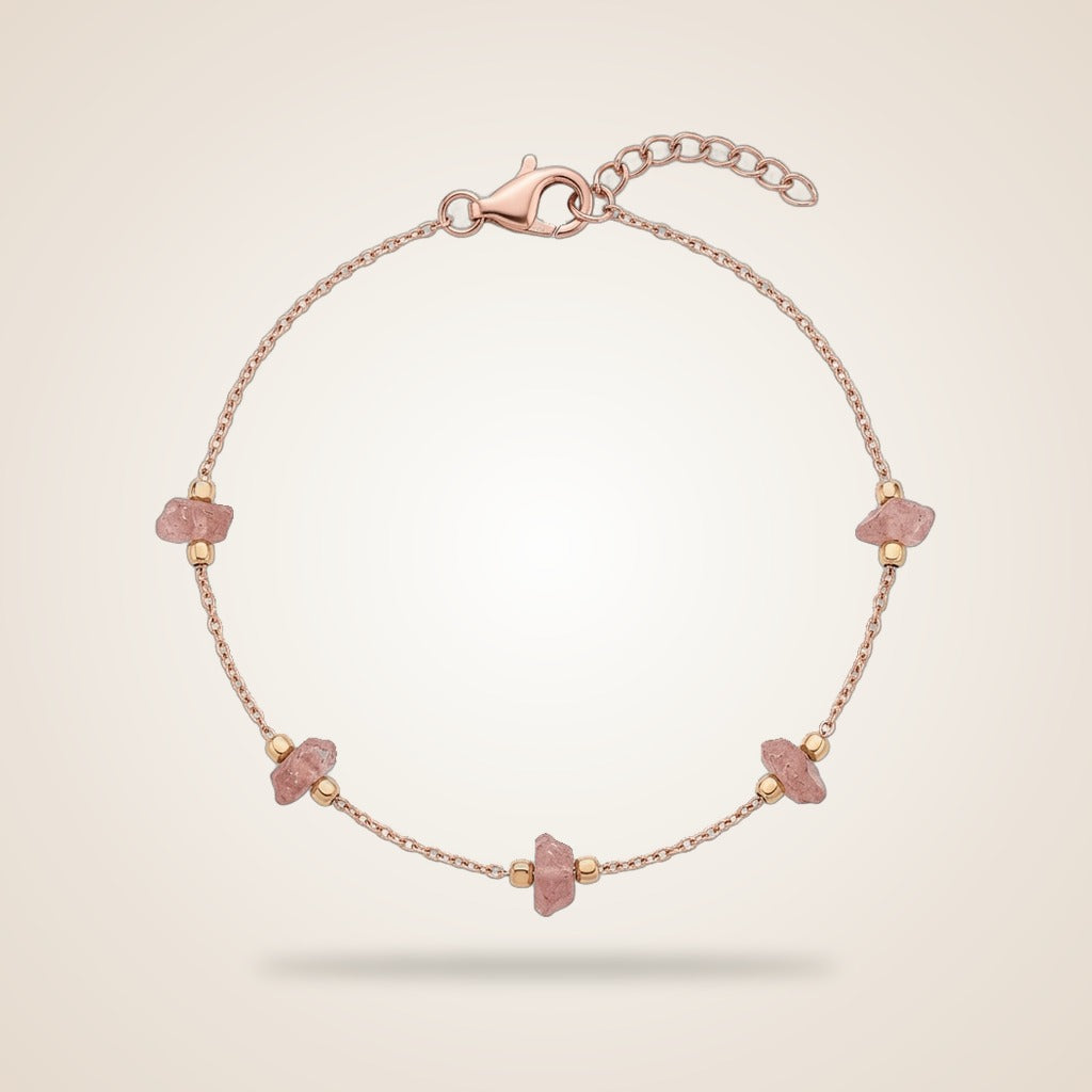 Gold Crystal Quartz Minimalist Healing Dainty Pink White Crystal Bracelet — Boho Jewellery UK | The Colourful Aura
