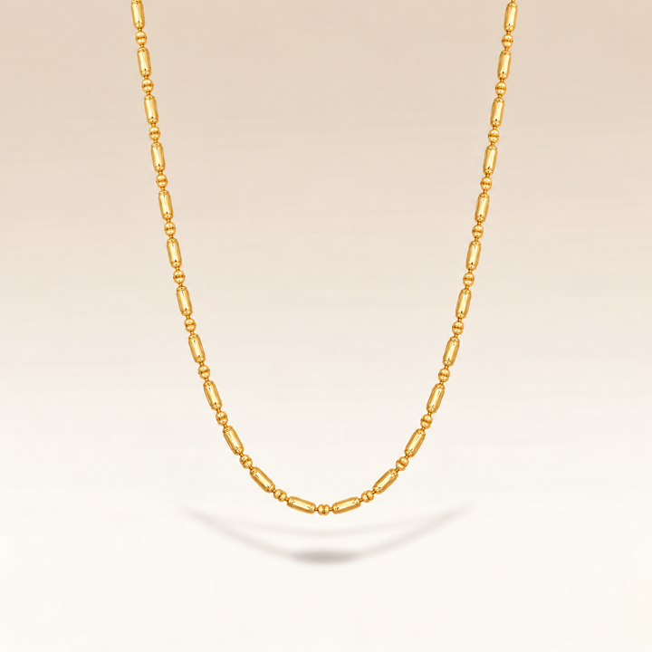 Gold Satellite Bead Chain Necklace 16 Inch — Boho Jewellery UK | The Colourful Aura