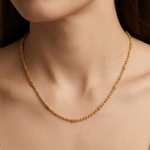 Graduated Gold Ball Bead Chain Necklace (Close-up Detail) | The Colourful Aura