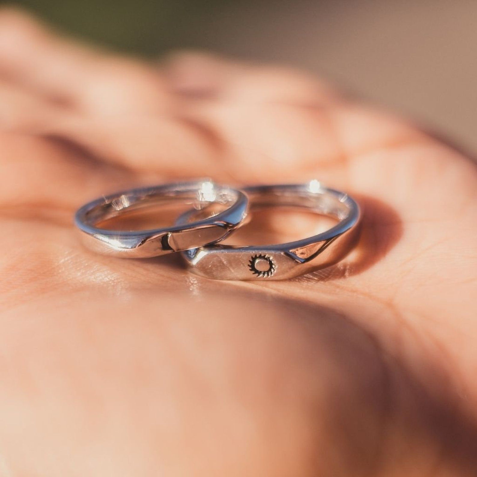 1/2 Pieces Adjustable Matching Rings Sun-moon Couple Ring Wedding Matching  | Fruugo UK