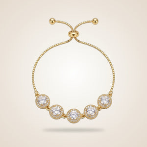 Large Round Zircon Adjustable Sliding Bracelet — Boho Jewellery UK | The Colourful Aura