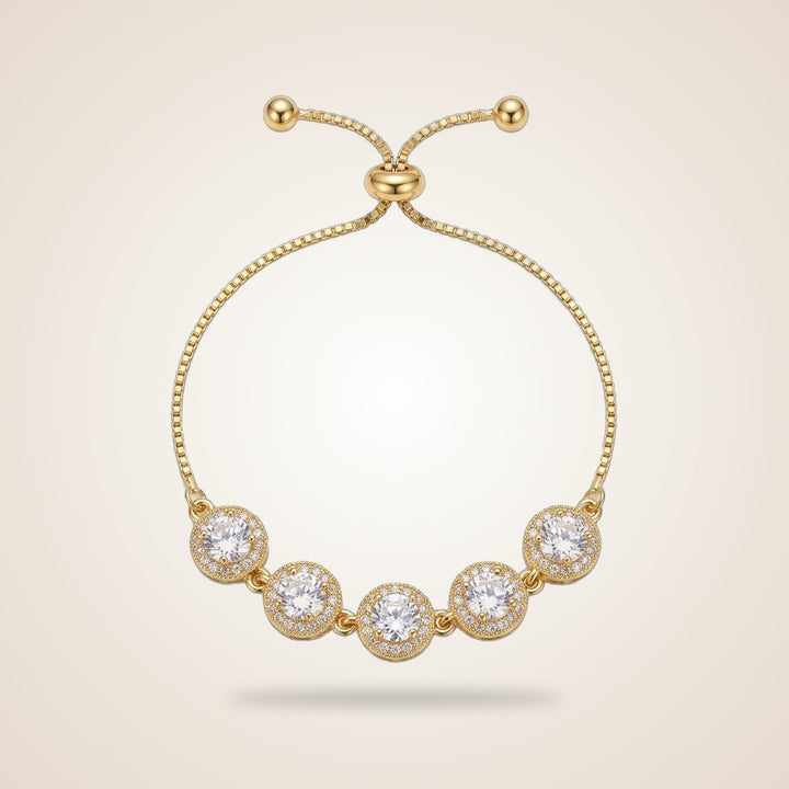 Large Round Zircon Adjustable Sliding Bracelet — Boho Jewellery UK | The Colourful Aura