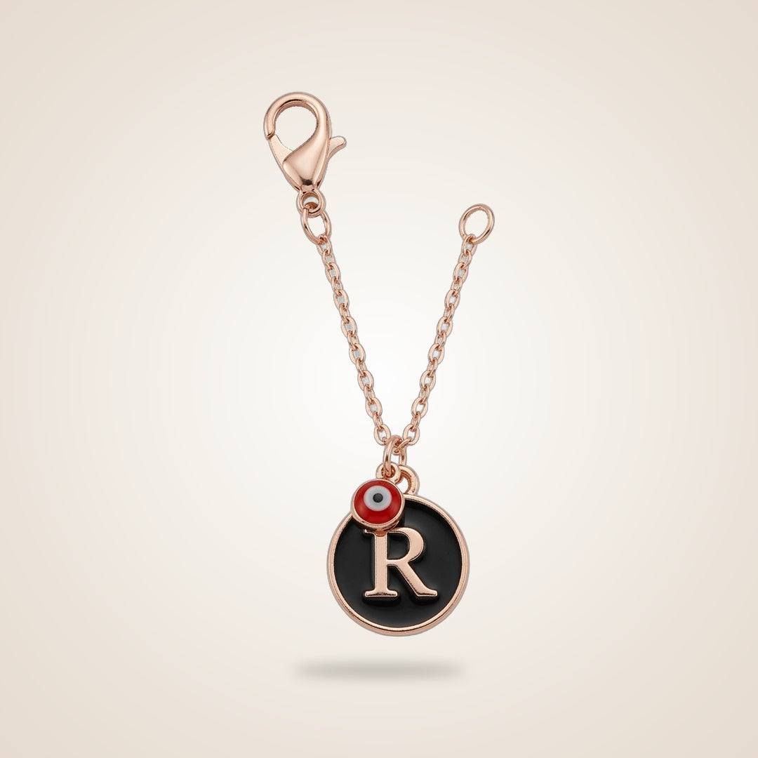 Personalised Initial Evil Eye Watch Strap Dainty Hanging Charm | Boho Jewellery UK | The Colourful Aura