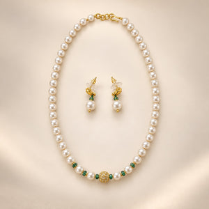 Pink Pearl Jade Beaded Necklace & Earring Set (Full Set) | The Colourful Aura