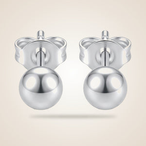Pure Silver Solid Unisex Round Ball Minimalist Dainty Everyday Studs Earrings — Boho Jewellery UK | The Colourful Aura