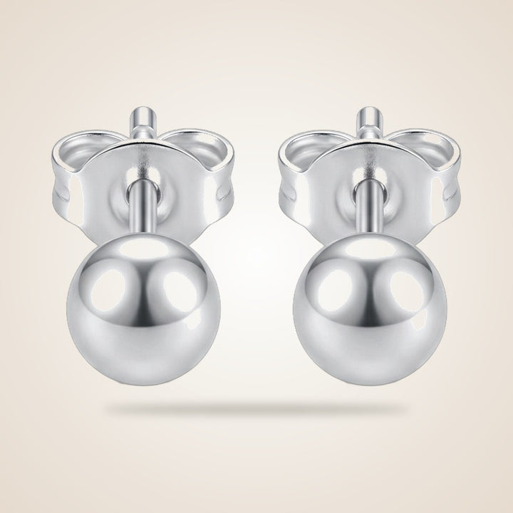 Pure Silver Solid Unisex Round Ball Minimalist Dainty Everyday Studs Earrings — Boho Jewellery UK | The Colourful Aura