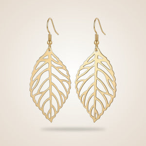 Silver Gold Large Slim Tree Nature Filigree Leaf Dangle Drop Earrings — Boho Jewellery UK | The Colourful Aura