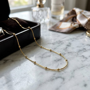 Single Strand 18ct Gold Plated Satellite Chain Necklace — Boho Jewellery UK | The Colourful Aura