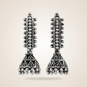 Small Bohemian Trinket Indian Oxidised Boho Drop Ethnic Studs Jhumkis Earrings — Boho Jewellery UK | The Colourful Aura