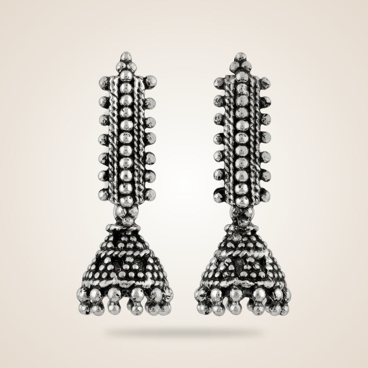 Small Bohemian Trinket Indian Oxidised Boho Drop Ethnic Studs Jhumkis Earrings — Boho Jewellery UK | The Colourful Aura