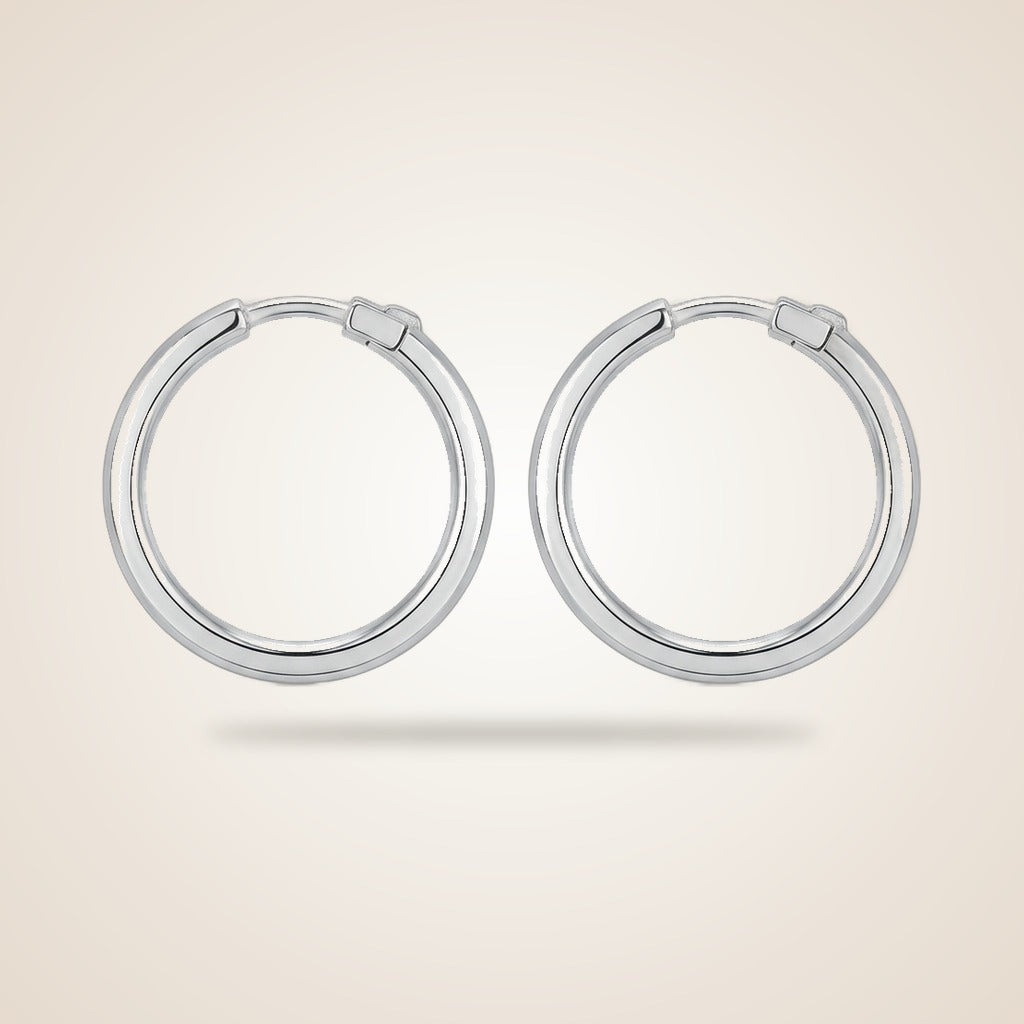 Pure Silver Small Slim Solid Bali Lightweight Dainty Unisex Punk Hoop Earring — Boho Jewellery UK | The Colourful Aura