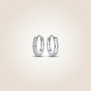 Sterling Silver Pave Hoop Earrings (Close-up Detail) | The Colourful Aura