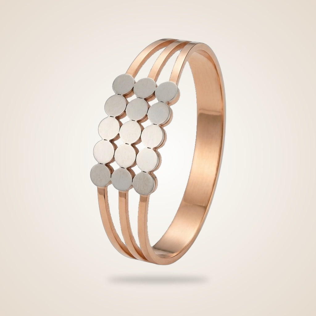 Three Layer Wide Round Rose Gold Non Tarnish Bangle Bracelet — Boho Jewellery UK | The Colourful Aura