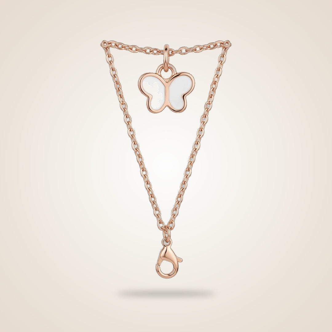 Small Colourful Butterfly Dangle IWatch Strap Jewellery Charm in White | Boho Jewellery UK | The Colourful Aura