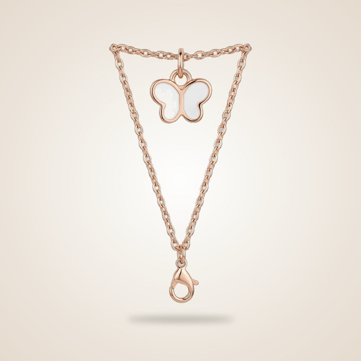 Small Colourful Butterfly Dangle IWatch Strap Jewellery Charm in White | Boho Jewellery UK | The Colourful Aura