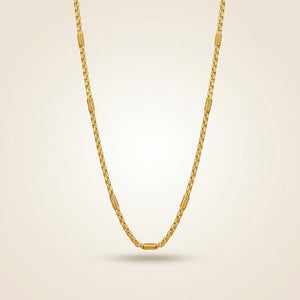 Wire-Wrapped Coil Station Rope Chain Necklace | 18ct Gold Plated (Close-up Detail) | The Colourful Aura