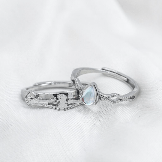 Crown Couple Ring set