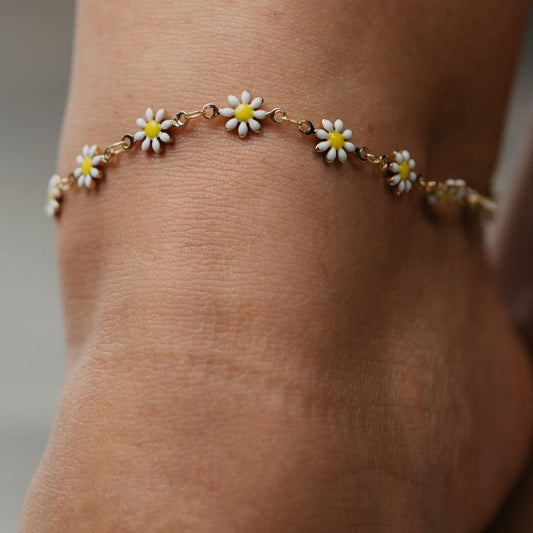 Multicolour Flower Charms Anklet