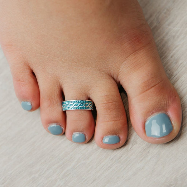 Introducing the Green Midi Band Dainty Zehen Silver Hippie Beach Toe Ring