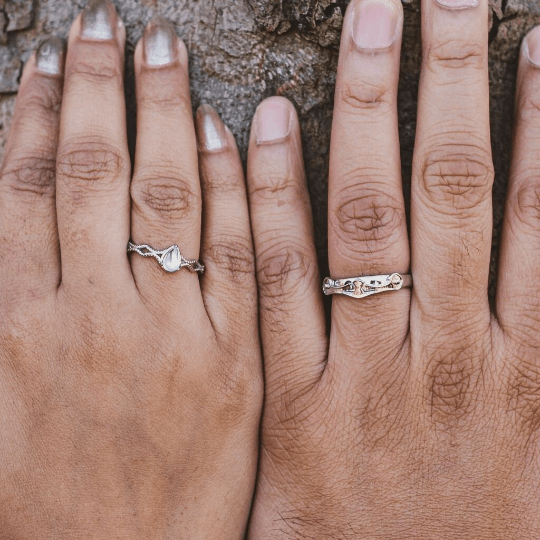 Crown Couple Ring set