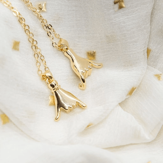 Gold Pinky Promise Hand Pendant Long Distance Relationship Couple Charm — Boho Jewellery UK | The Colourful Aura