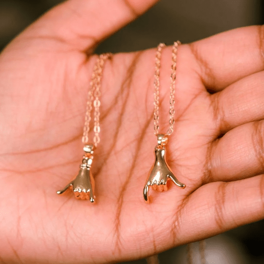 Sterling silver pinky promise necklace on sale