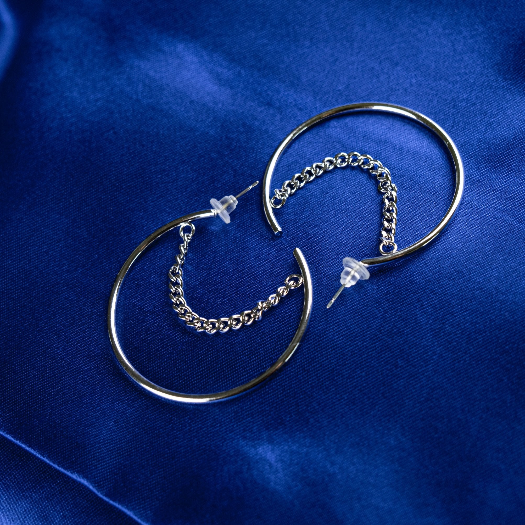 Sterling silver round hot sale hoop earrings