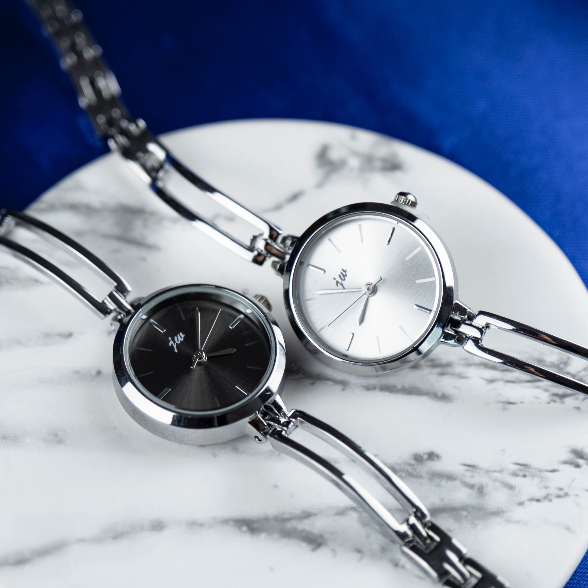 Silver Steel Metal White Dial Elegant Party Bangle Adjustable Bracelet Watch
