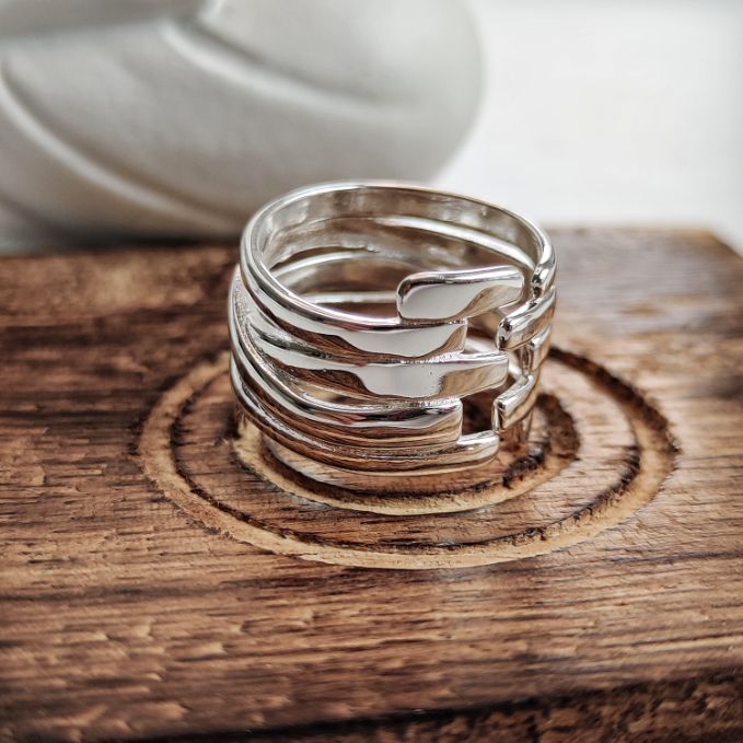 Chunky silver hot sale thumb ring