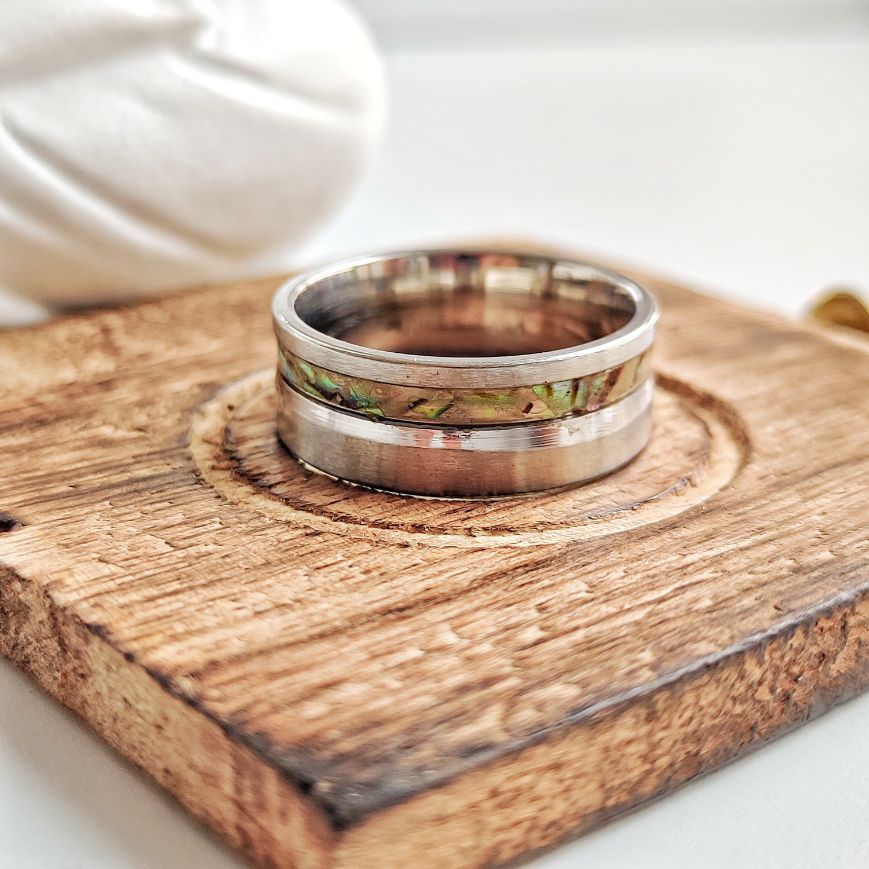 Tungsten Shell Pattern Unisex Steel Band Thumb Ring