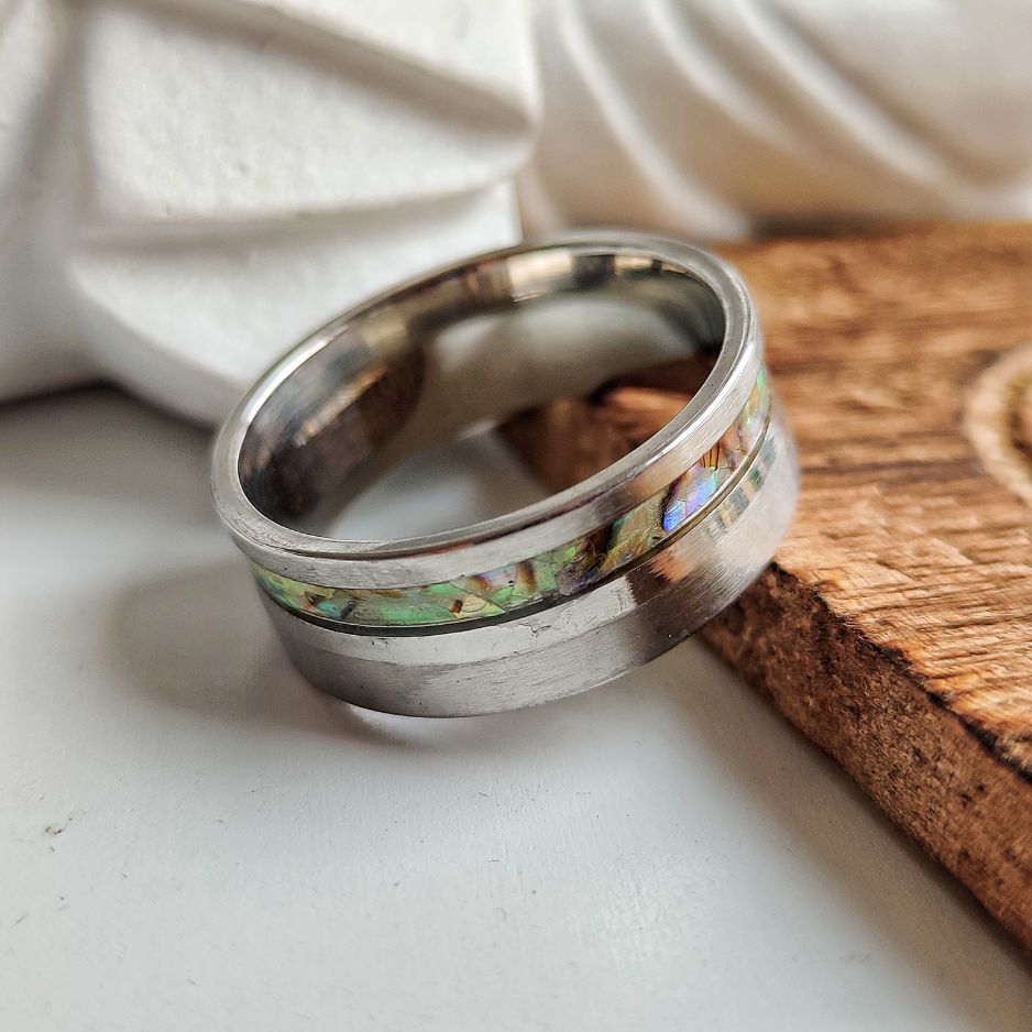 Tungsten Shell Pattern Unisex Steel Band Thumb Ring