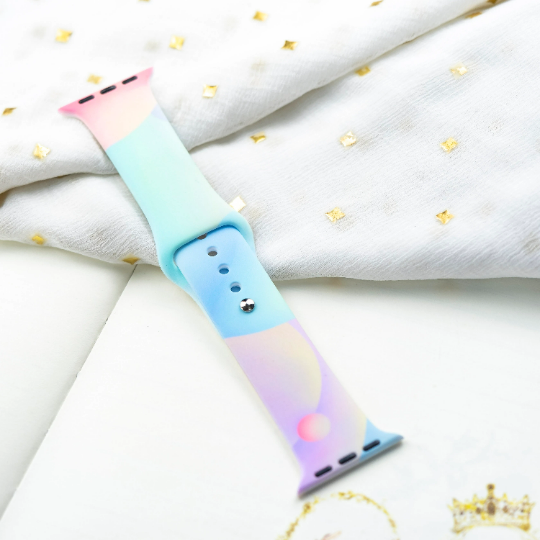 Colourful Silicone IWatch Strap Band For Apple 38mm 40mm Watch Series