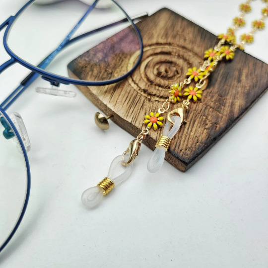 Floral Summer Reading EyeGlass Detachable Glass Chain Sun Flower Holder Lanyard