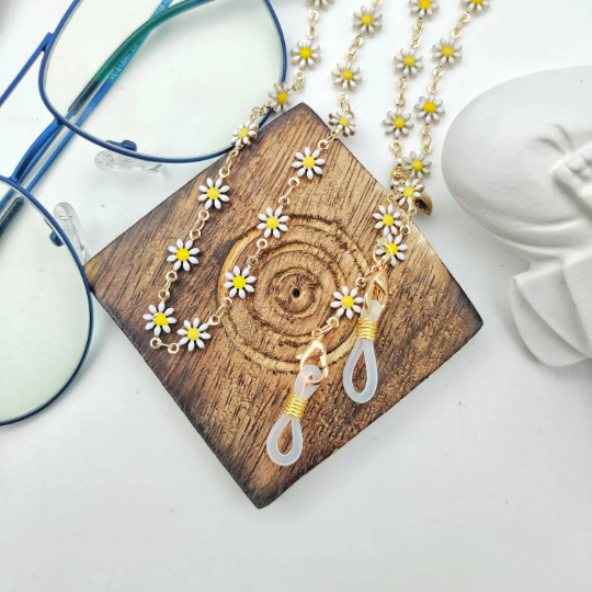 Floral Summer Reading EyeGlass Detachable Glass Chain Sun Flower Holder Lanyard