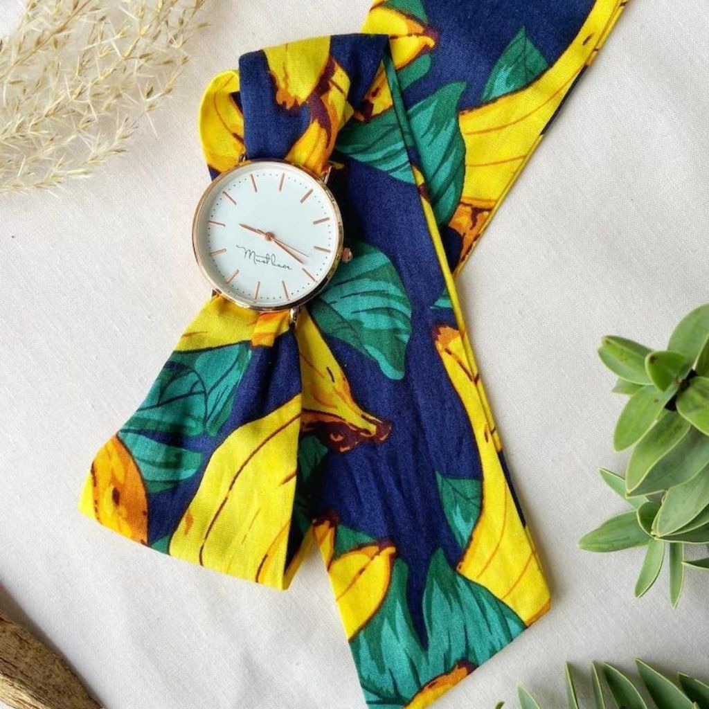 Colourful Changeable Fabric Strap White Dial Tie Knot Wrist Watch